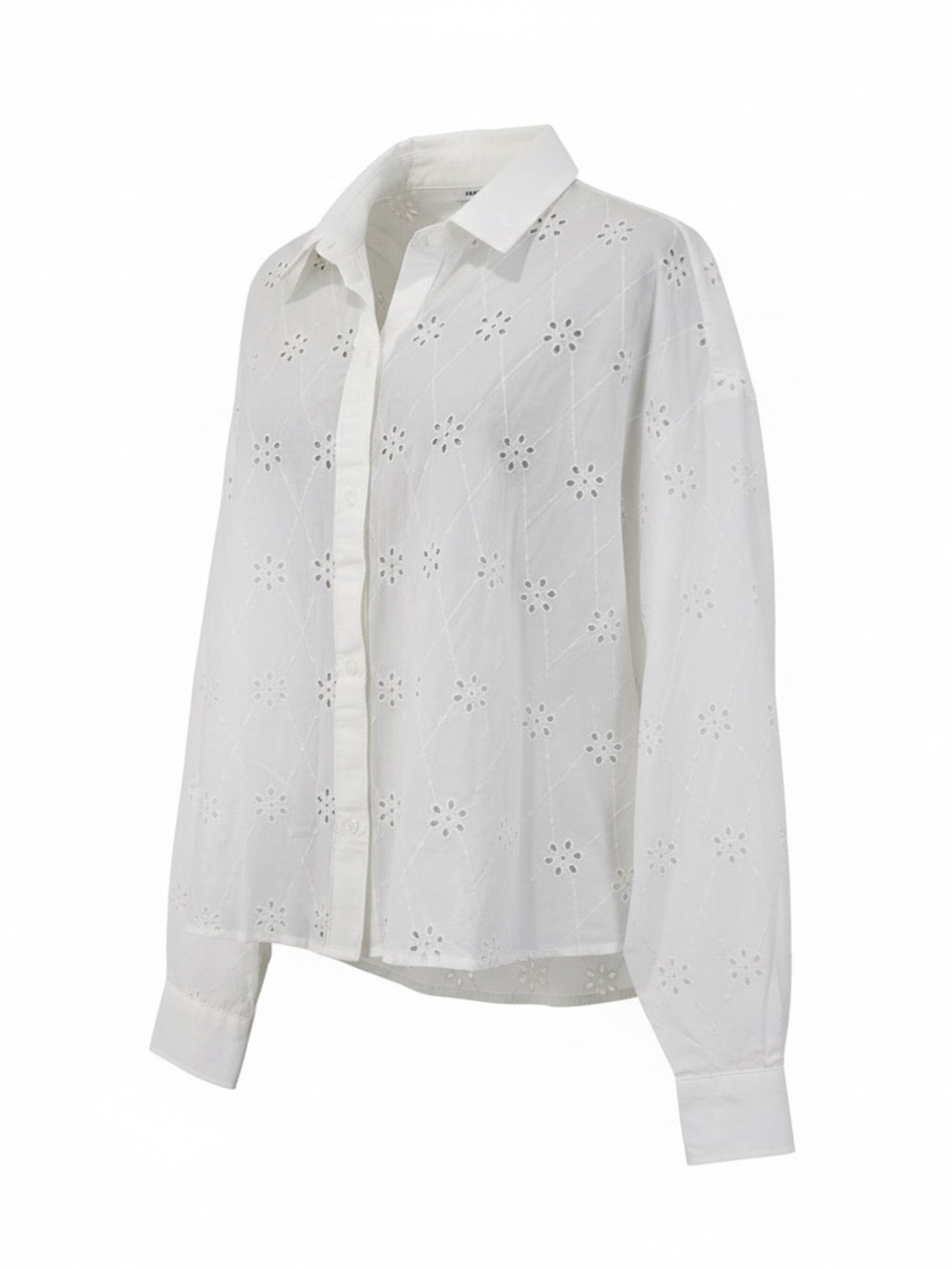 Old Navy White Eyelet Button-Down Shirt